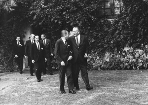 Eduardo Frei y Lyndon Johnson en Punta del Este, Uruguay. 1967